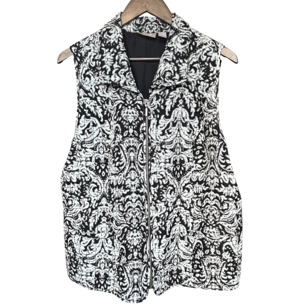 Chico's Black and Tan Vest Sz XL - Picture 2 of 6